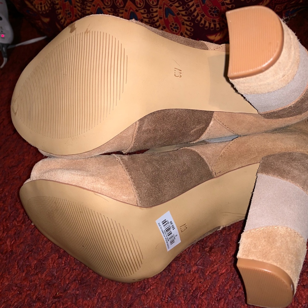Torrid Nwot Open Toe Patchwork Suede Booties - image 3